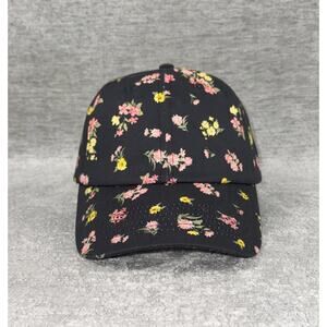 Aeropostale Women's Floral Baseball Cap Hat Black Pink Yellow Adjustable NWT